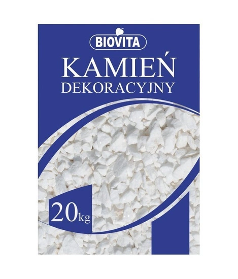 Kamień dekoracyjny biały / grys Biovita 20kg 8-16mm