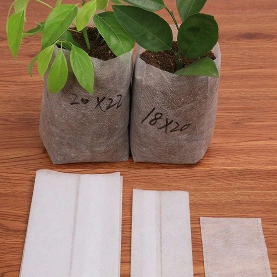 White Grow Bag 9,5 x 34,5 cm 2,45L 50 sztuk - biodegradowalne doniczki materiałowe do rozsad