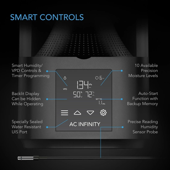 AC Infinity CLOUDFORGE T3 4.5L 240 ml/h 10-programów - ultradźwiękowy nawilżacz 