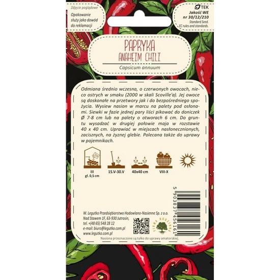 Papryka Capsicum annuum Anaheim Chili czerwone 0.15g