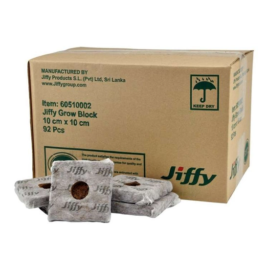 JIFFY Grow Block 10x10x6,5CM fi otworu 33mm 1szt - roszerzenie do krążka torfowego