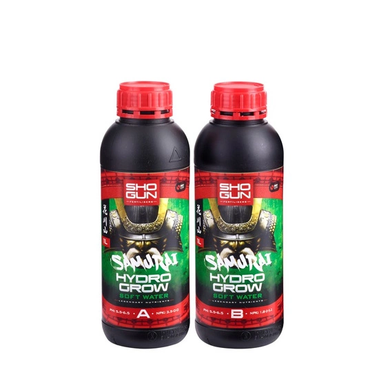 Nawóz Shogun Fertilisers Samurai Hydro Grow Soft Water 2x1L (A&B) - na wzrost do hydroponiki | Woda miękka