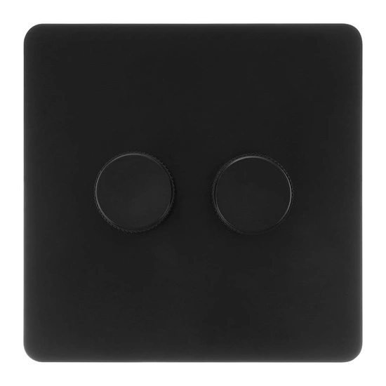 VERTICANA® WALL DIMMER 2-WAY BLACK - czarny ściemniacz ścienny, podwójny